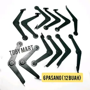 [ 12 Buah ] Sikutan penahan jendela / engsel salon Black series / Sangkutan jendela 24cm Full