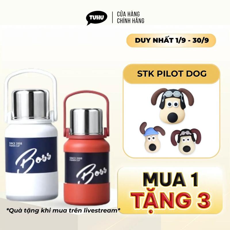 Bình giữ nhiệt khắc tên KOKO 800/1000/1500ml, bình nước inox 316 giữ nhiệt nóng lạnh có lưới lọc trà - TUHUHOUSE