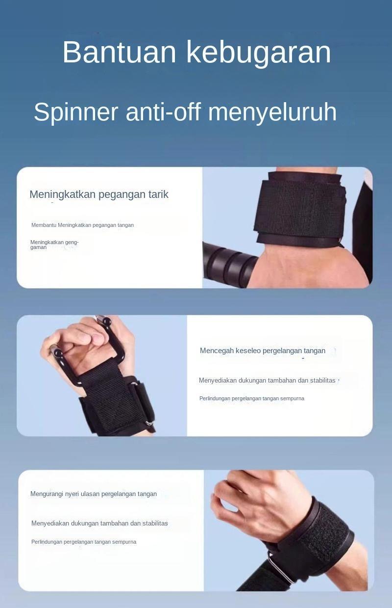 Sarung Tangan Gelang, Kait Tarik Kebugaran Kuat, Anti Selip, Cocok untuk Menggantung Palang Horizontal, Peralatan Pendukung