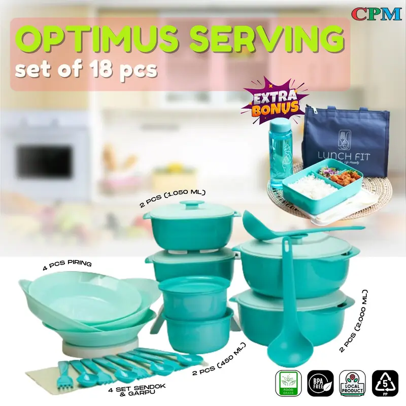 Exclusive Crehom-CPM optimus set of 18 pcs gratis tas bekal asuka 1 set 3