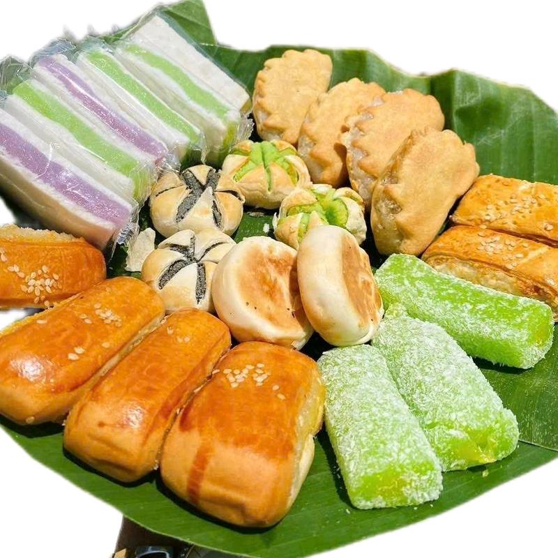 Set bánh tuổi thơ thập cẩm gồm bánh dẻo bánh in bánh xà lam dừa bánh dẻo dừa bánh hoa dừa nướng bánh dừa nướng hộp 12 bánh HSD 30 ngày Bánh dùng ăn vặt