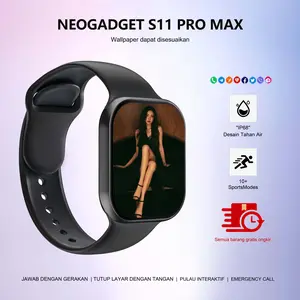 Mart Watch 11 Pro Max 10 Pro Max  Original 2.2" AMOLED GPS NFC Waterproof Bluetooth Call Wireless Charging Smartwatch Pria Wanita Free Wallpaper