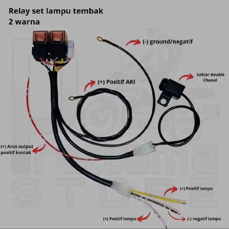 Kabel Relay Set + Saklar Lampu Tembak d2 Laser Mini Projie 0