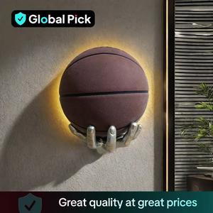Creative Wall Mounted Basketball Holder, Resin Hand Shaped Basketball Display Rack, Floating Display Shelf, Basketball Storage Rack, Home Decor Supplies, Rack Only, Interior, Room Decor, for Living Room Shelf, Wall Art