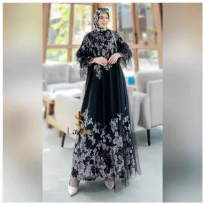 Moana Vol 2 Set Hijab Segiempat Dress Princess Mewah Elegant Wanita Muslim