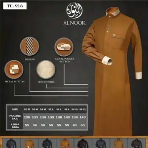 JUBAH GAMIS ALNOOR | bahan katun premium | SIZE DEWASA Muslim