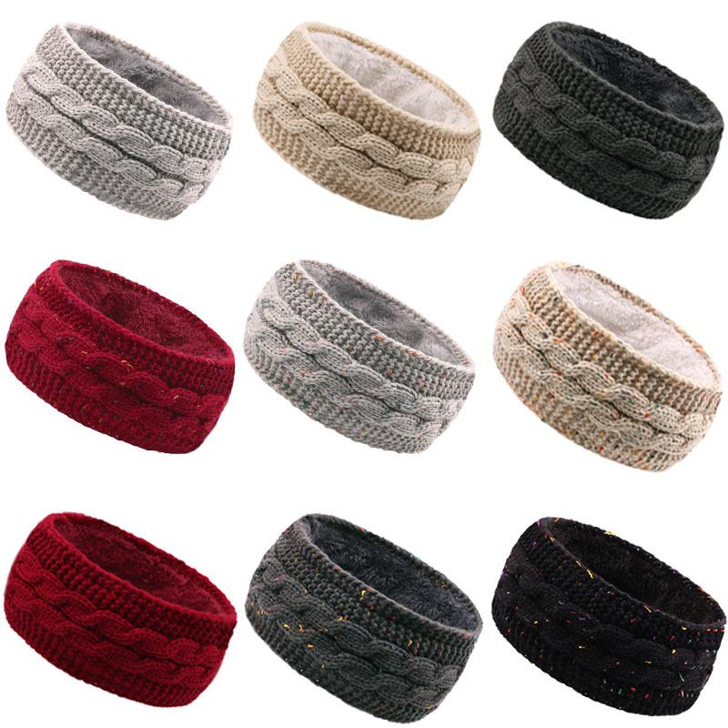 Winter plush hair accessories cross-border autumn and winter knitted headbands for warmth and sports headbands and ear protectors_voghion.com