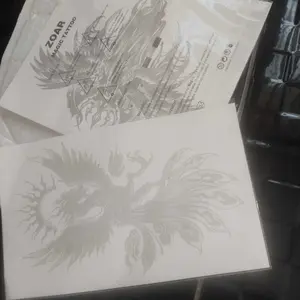 ZOAR-Y48 Stiker Tato Temporary Semi Permanen 【 naga phoenix 】Tahan lama Tattoo menempel dekorasi seni untuk pria dan wanita