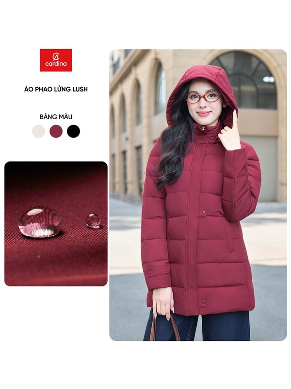  Áo phao lửng nữ LUSH CARDINA  chất liệu gió chần bông giữ ấm tuyệt đối 5PLF01 