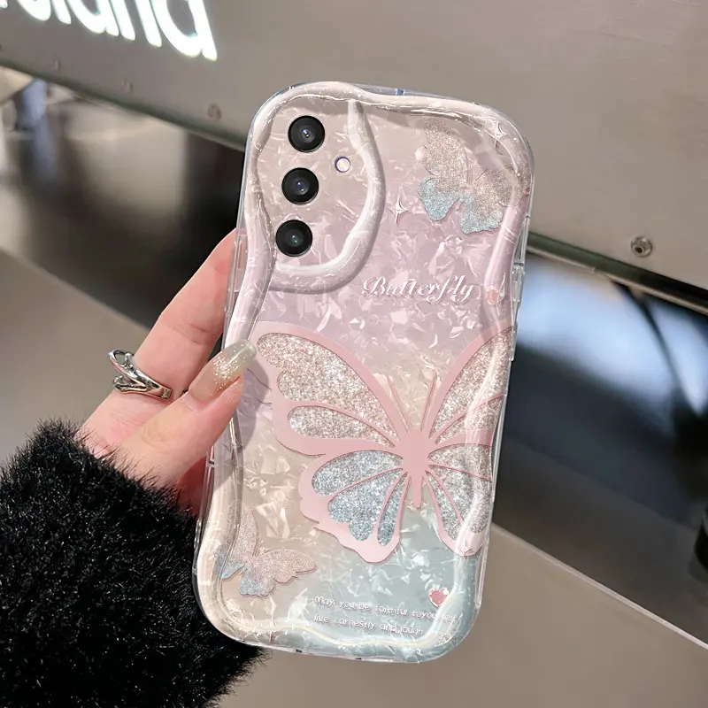 Casing Hp Samsung Galaxy A25 5G A15 4G A15 5G Case  Kesing lunak casing ponsel pola kupu-kupu berkilau Softcase pelindung silikon HP