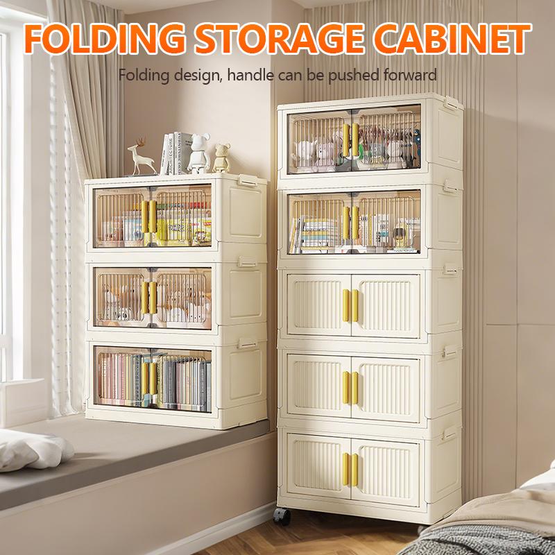 Lemari Plastik Lipat Serbaguna Susun Lemari Pakaian Plastik Penyimpanan Rumah Tangga Hemat Ruang