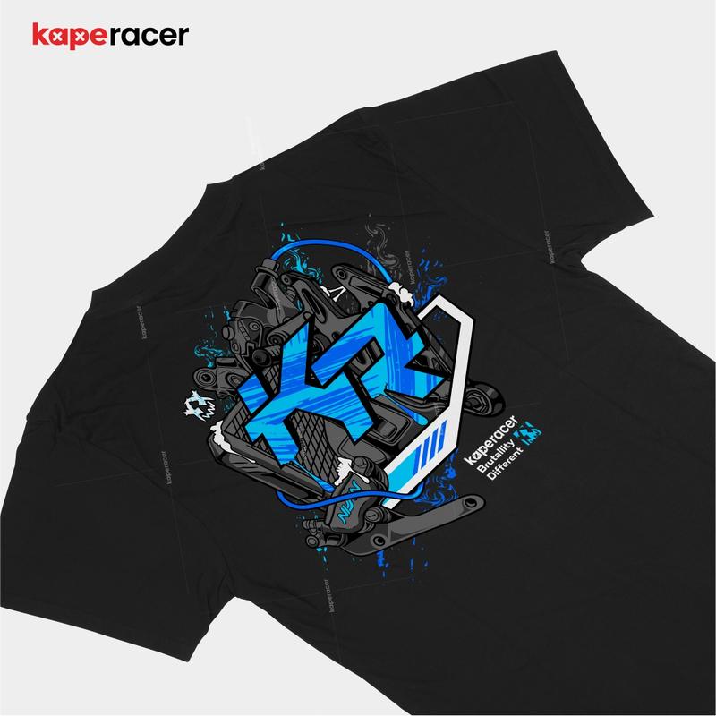 Kaperacer kaos 2 stroke 4 stroke Initial Pendek Combed Sablon DTF 1