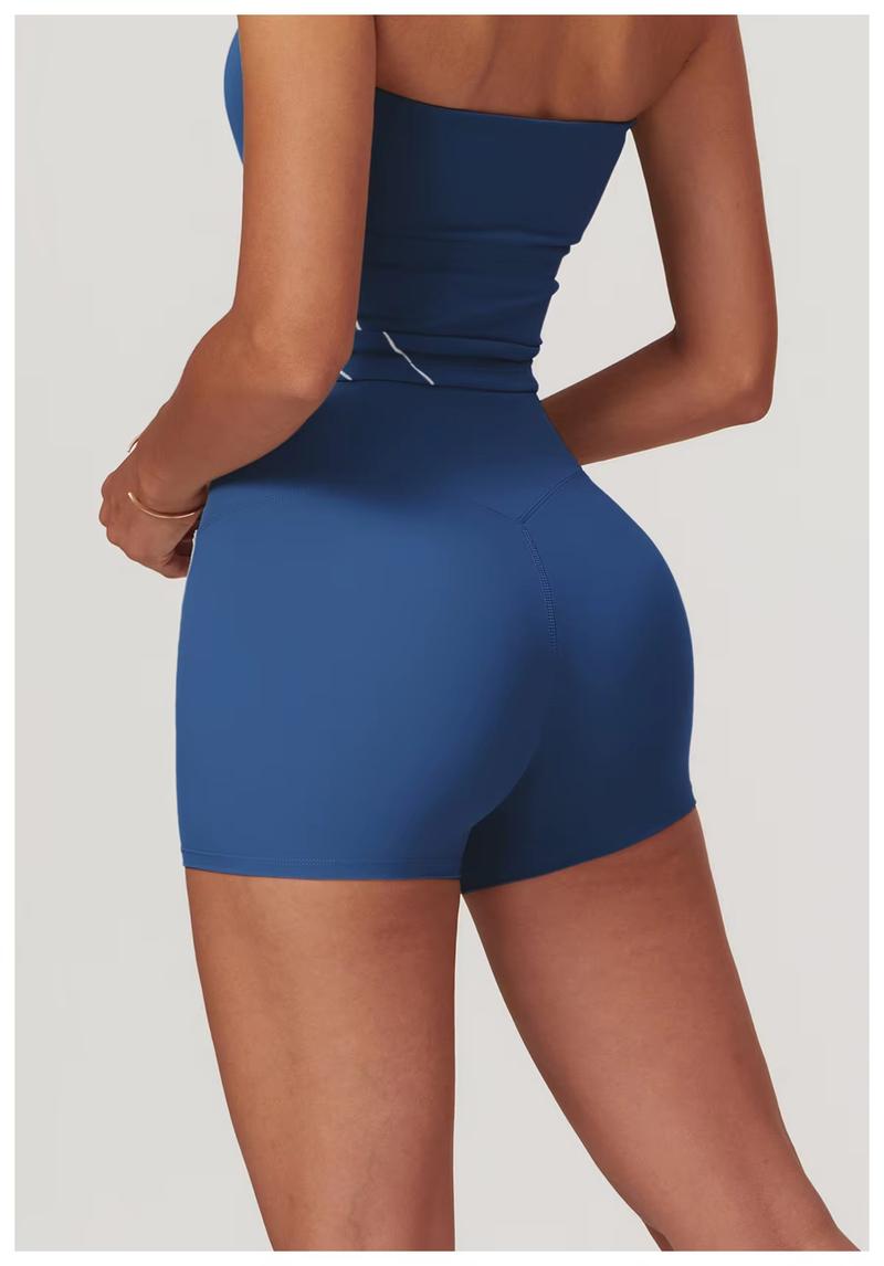 Product Introduction of Nude Skinny Yoga Shorts High Waist Lift Hip Outdoor Fitness Shorts Women Running Sports Fitness biker  shorts 10
