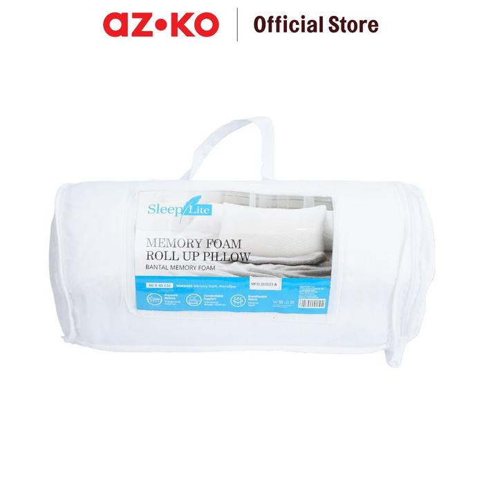 Gambar AZKO Sleeplite Bantal Roll Up Chop Memory Foam 60x40 cm - Putih Penyangga Leher Tidur Ergonomis Bedding Travel dari AZKO ID Kota Administrasi Jakarta Pusat Tokopedia