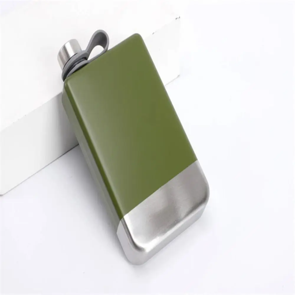 High Quality Stainless Steel Hip Flask 9oz Portable Whisky Flagon Paint Spraying Leakproof Drinking Bottle Unisex