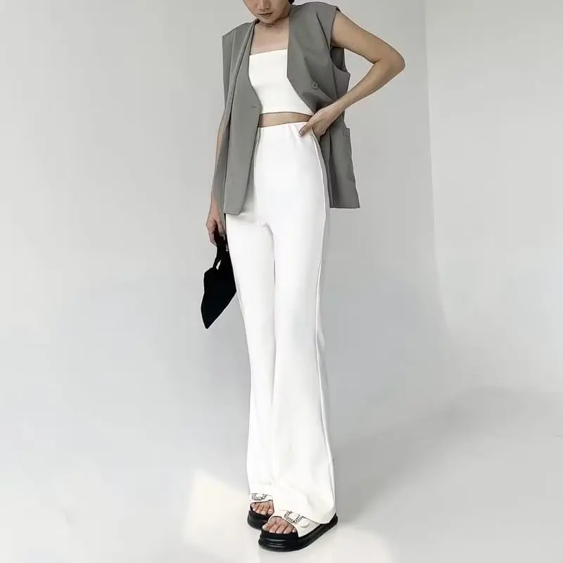 Flare Pants - Highwaist Scuba Cutbray Wanita - Highwaist Flare Pants 3