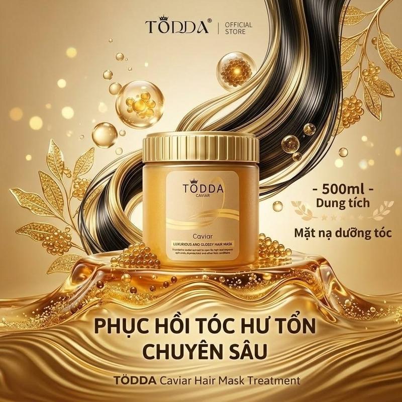 Mặt nạ tóc TODDA Caviar chứa keratin tươi và các axit amin cao cấp giúp phục…
