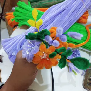 1 Pak (100 Pcs) Super Tebal Mercy Pipe Cleaner Craft Grade Kawat Bulu Buket Kerajinan Tangan