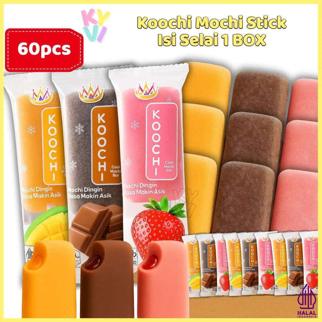 KYVI - Koochi Stick Ice Cream Isi 60 Pcs | Koochi Stick Isi Selai Mix Rasa