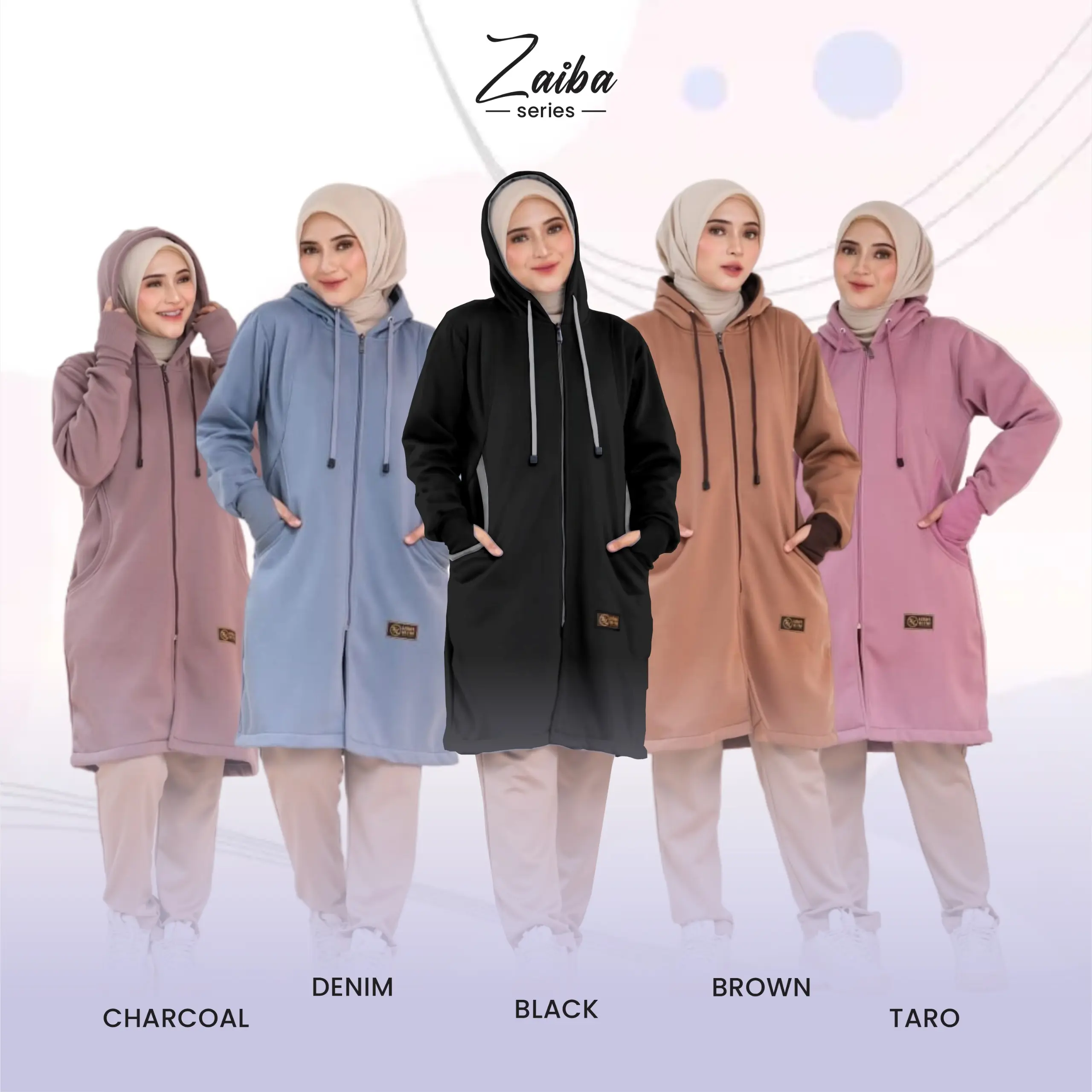 Zaiba series-Jaket panjang muslimah terbaru dan terlaris-hijabers muslimah fashionnable xl