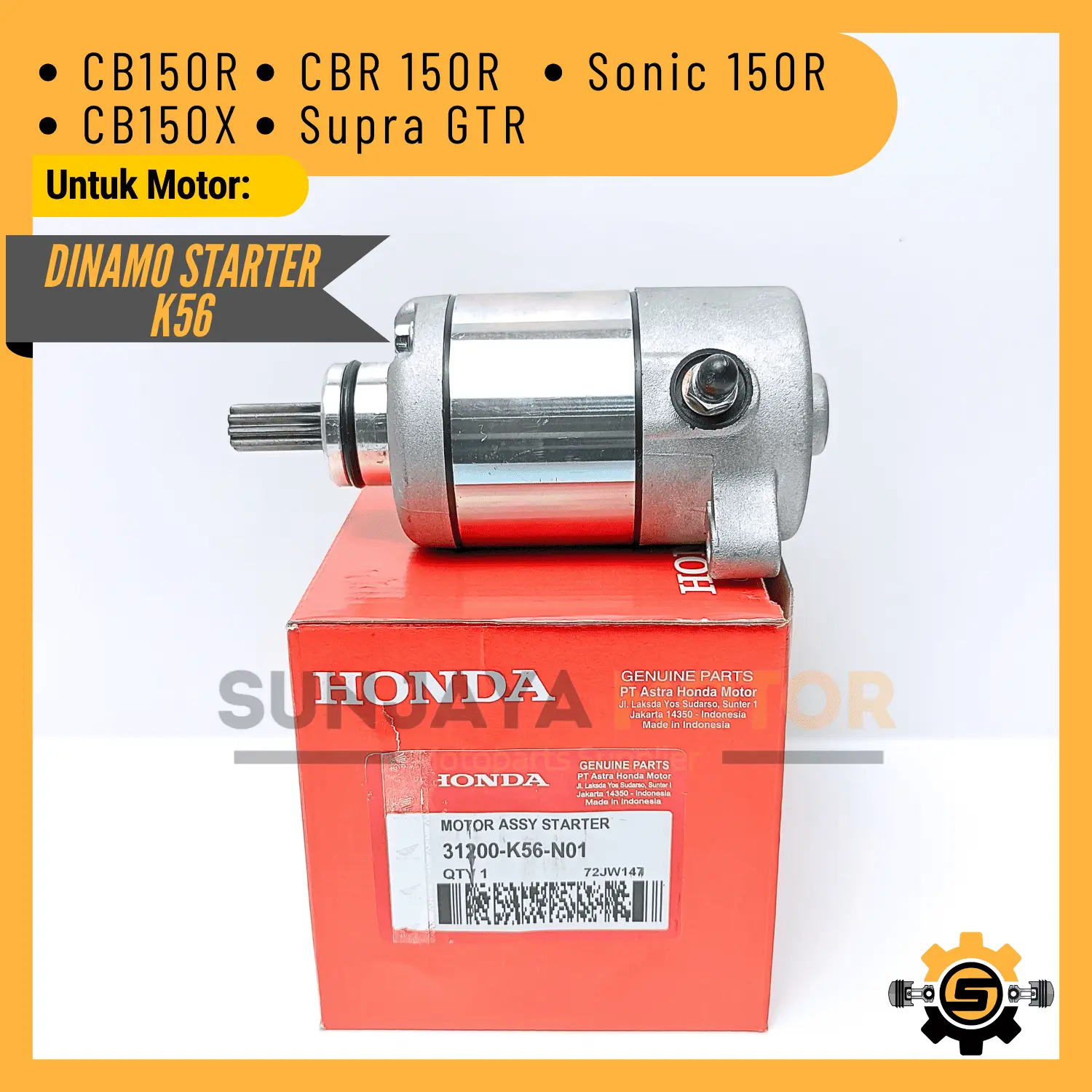 Motor Stater Kualitas Original K56 Dinamo Starter CB150R  CB150X CBR 150R Sonic 150R Supra GTR Dynamo Asli