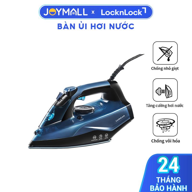  Bàn Ủi Hơi Nước LocknLock ENI362BLU - Hàng Chính Hãng Tăng Cường Hơi Nước Tự Làm Sạch Chống Nhỏ Giọt - JoyMall Ủi Quần Áo Bàn Là Là Quần Áo 