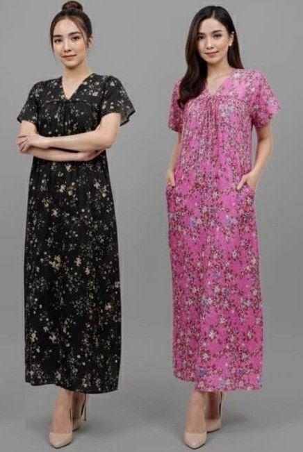 Dastet Fuji isi 3 Pcs Katun Bumil Busui Motif Viral Bunga Cantik Random Terbaru Lengan Pendek PROMO Dapatkan 3 PCS Daster  Wanita Lembut