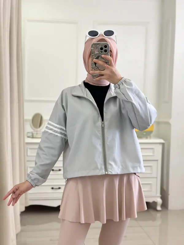 Alfan - Jaket Crop Parasut - Atasan untuk Olahraga Wanita 4