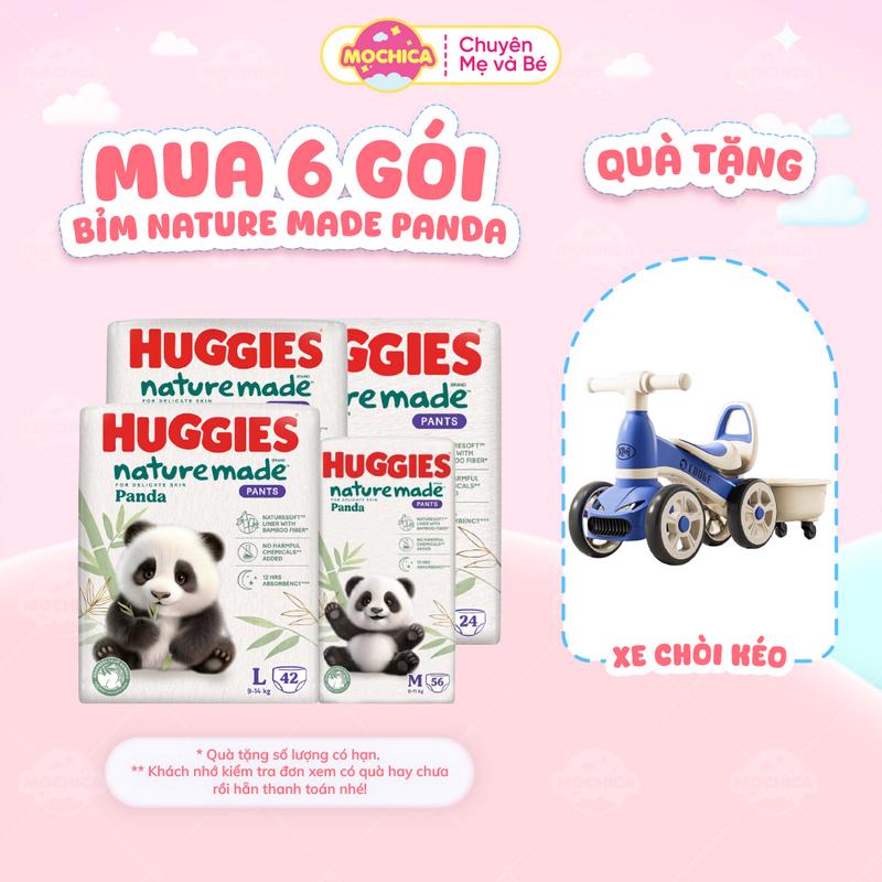 Tã Quần Huggies Nature Made Panda Size M56/L42/XL36/XXL24 miếng