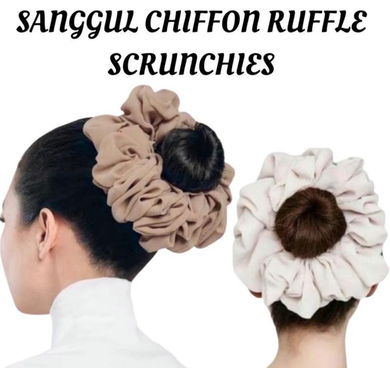 Getah Rambut Sanggul Tudung Hairtie Hairband Scrunchies Chiffon ...