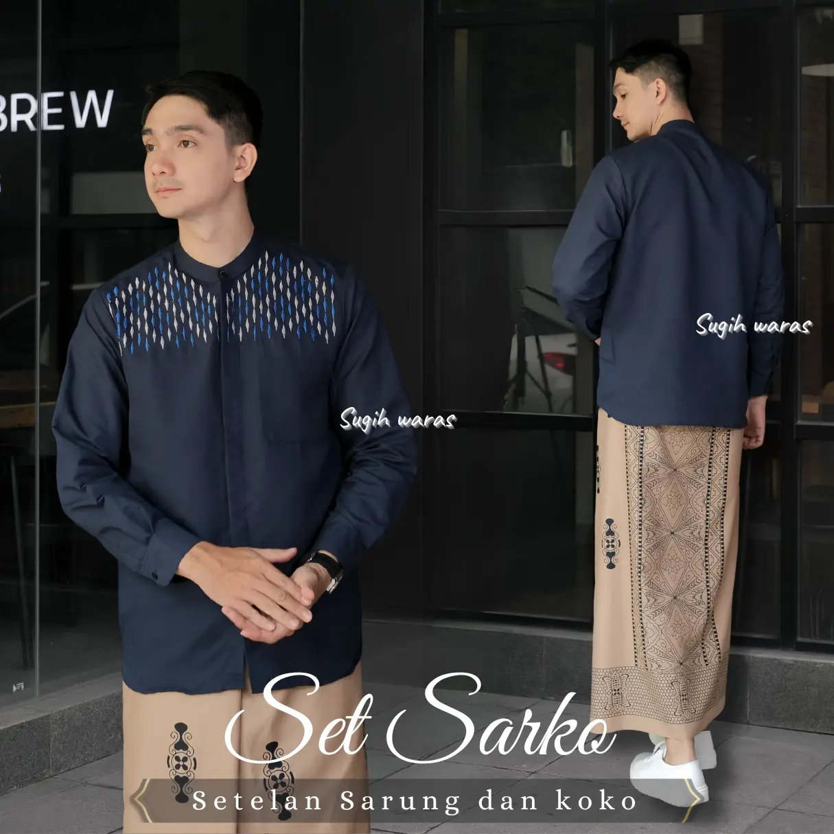 SARUNG COKSU KOKO NAVY PANJANG