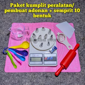paket pembuat kue lengkap/peralatan pembuat kue fullset+spuit/Semprit 10 macam