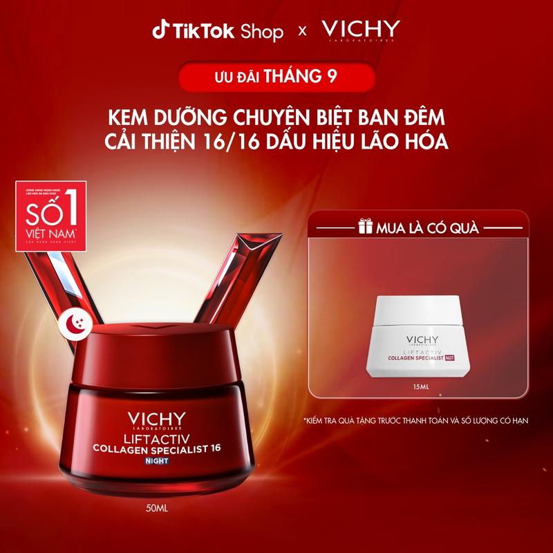 Kem dưỡng giúp sáng da, mờ thâm nám ban đêm Vichy Liftactiv Collagen Specialist…