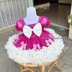 Sweet Bow Dress Cantik Gemas Lucu Anak Tutu Fashion Bahan Premium Gratis Aksesoris Rambut Request Warna Usia