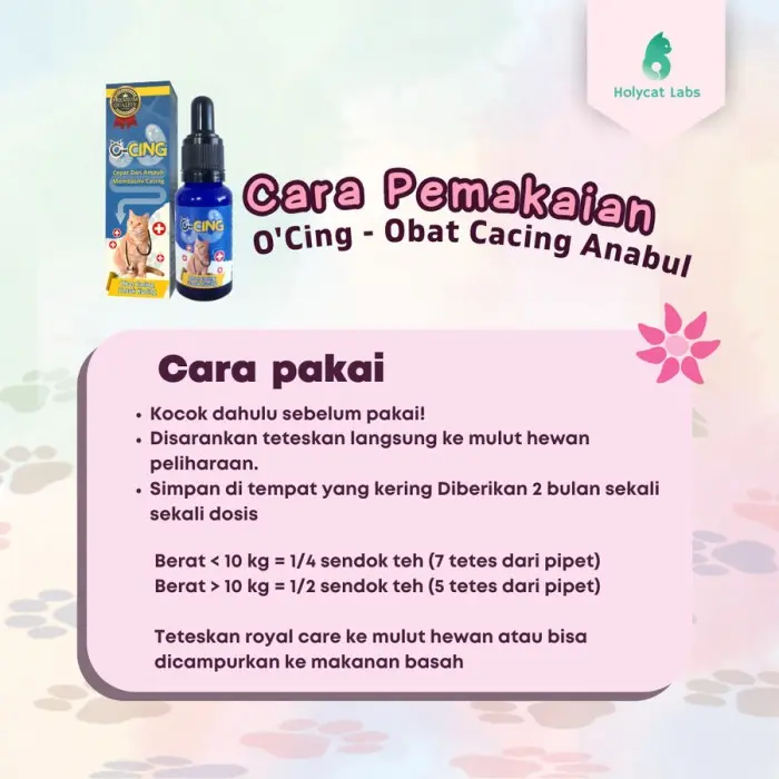 O-Cing 20mL -  Cacing Kucing Ampuh Membasmi Cacing 4