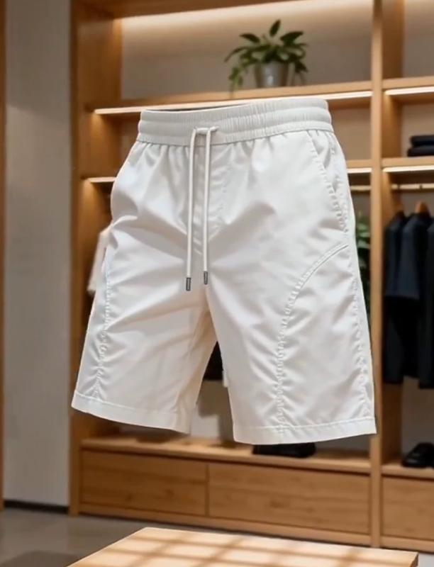 Quần short nam phong cách Mỹ, cắt chéo, nhanh khô, mặc thường ngày, phù hợp mùa hè, chất liệu lụa lạnh mát, thể thao, dáng mỏng, dài ngang gối (5 phân), thích hợp đi biển và mặc ngoài.