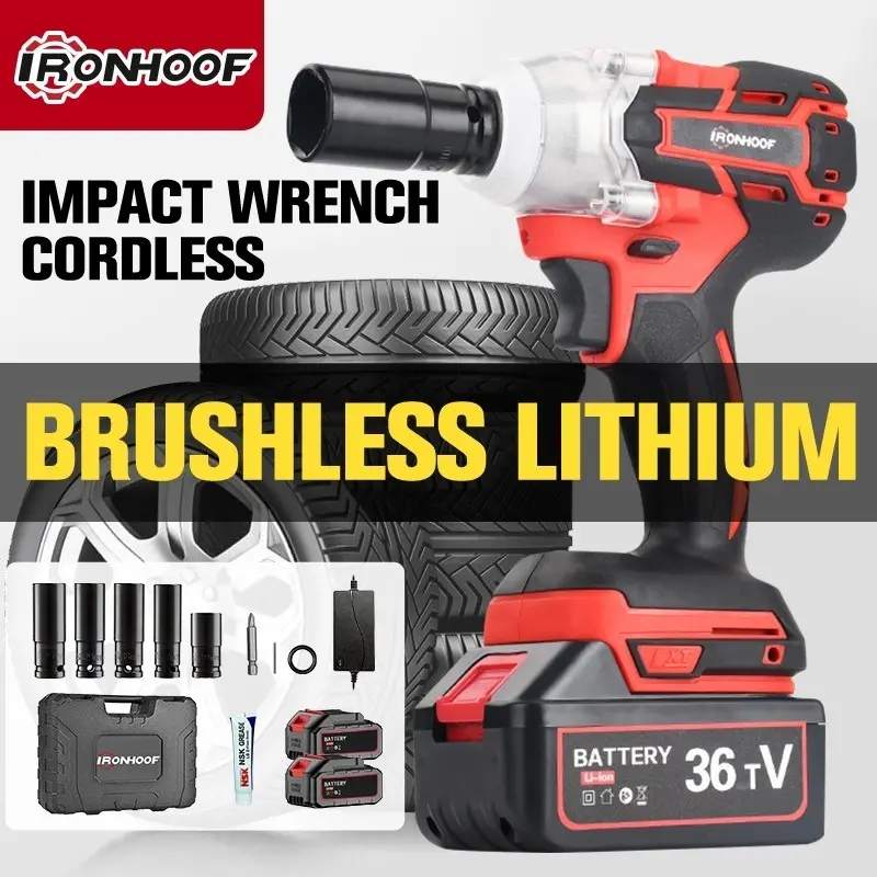 Bor impek Bor portable Bor impact 24V Cordless Impact Wrench Brushless Impact Baterai Mesin Bor Untuk Baut Mobil Impek Baterai