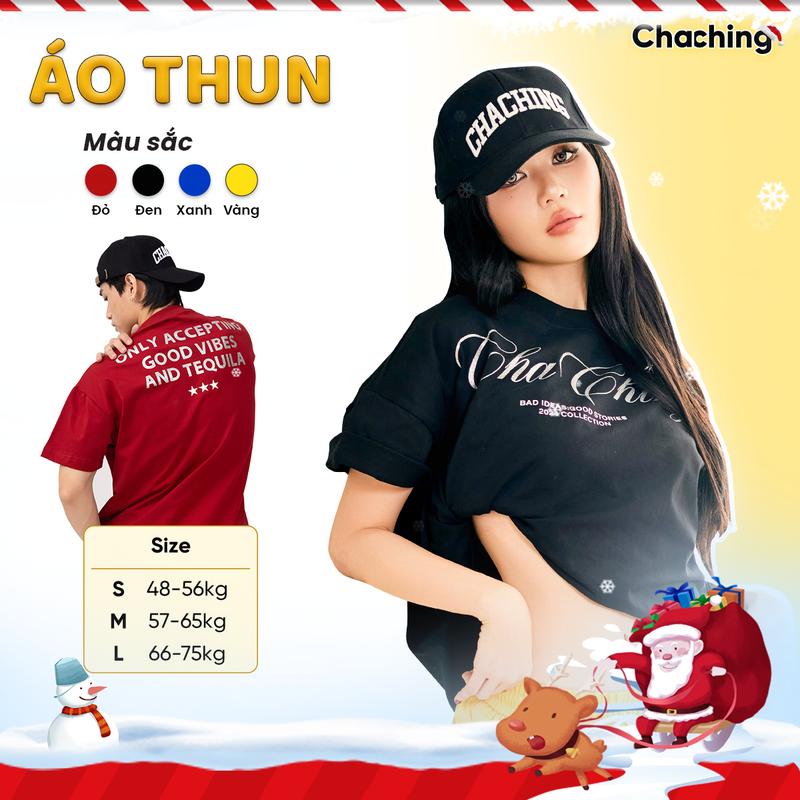 Áo Thun Unisex In Nhũ Kim Tuyến ChaChing Áo Phông Nam Nữ Form Boxy In Kim Tuyến Lấp Lánh Chất Liệu Vải Cotton Mềm Mại Thoáng Mát