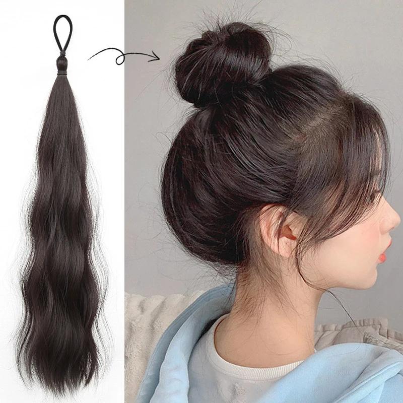  Băng Đô Tóc Đuôi Ngựa Bện Kiểu Gợn Sóng Dài Tóc Giả Tổng Hợp Cho Nữ Có Dây Cao Su Phần Mở Rộng Tóc Đuôi Ngựa Xoăn Và Thẳng Scrunchies Co Giãn 
