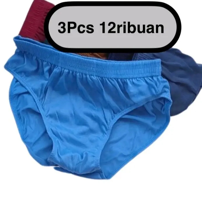 paket hemat isi3pcs celana dalam segitiga celana dalam  pria dewasa bahan katun lembut nyaman di pake Boxer Pendek Cowok Hitam Karet