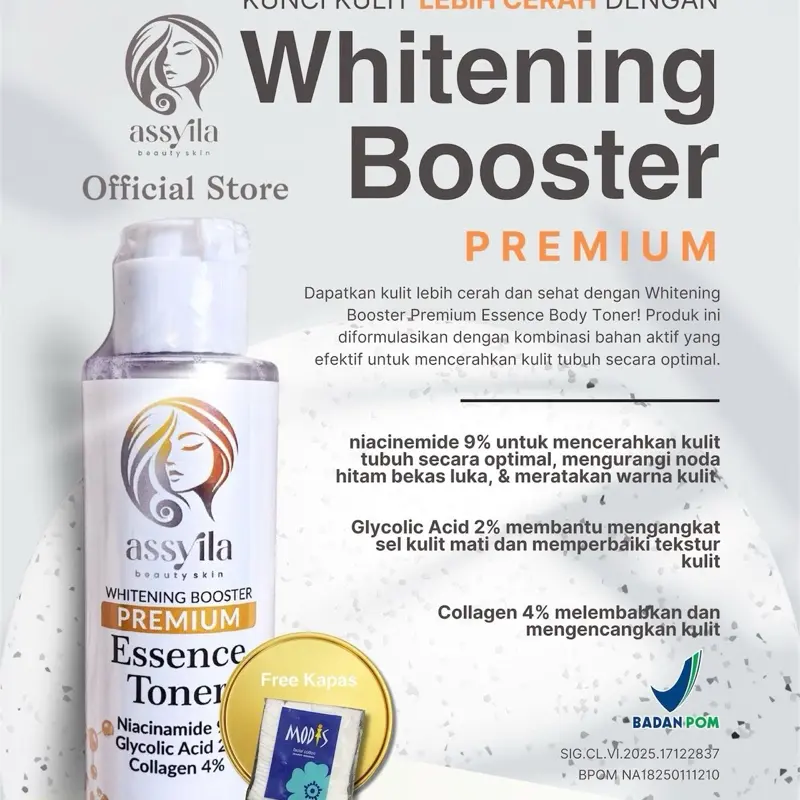[ READYY TERBATAS ] 9% NIACINEMIDE Whitening Booster Premium Essense Toner by assyilabeautyskin  Mencerahkan Memutihkan || Assyila || beauty || skin 0