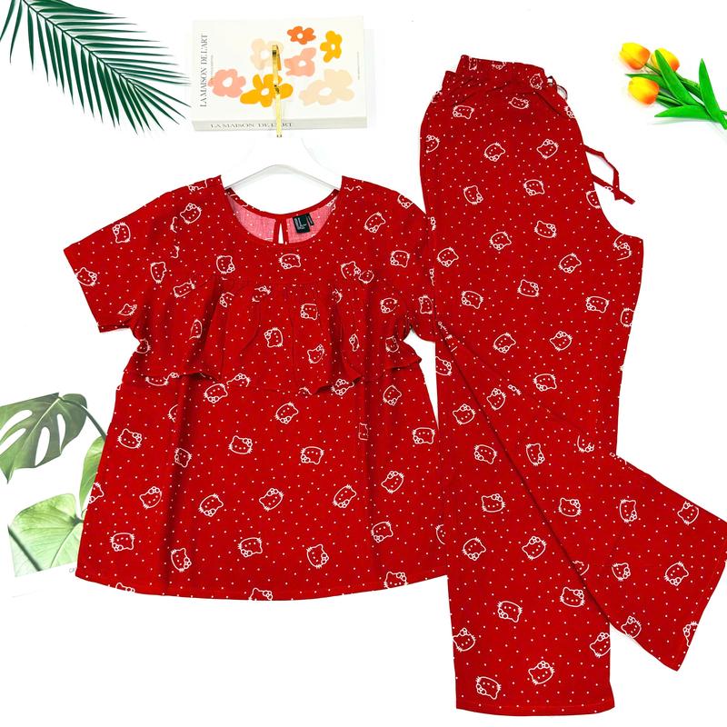 Bộ Lanh Nữ Đồ Bộ Dài Có Tay Bèo Ngực Mặc Nhà VNXK F21 42-75kg Cao Cấp - Happyhouse93