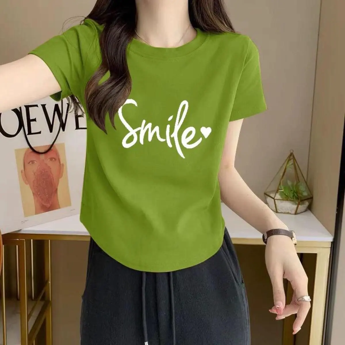 Kaos Polos Dewasa/Kaos Wanita Lengan Pendek/Kaos Oblong Wanita Distro Premium/Atasan/Baju Kasual/Baju Lengan Pendek Melar