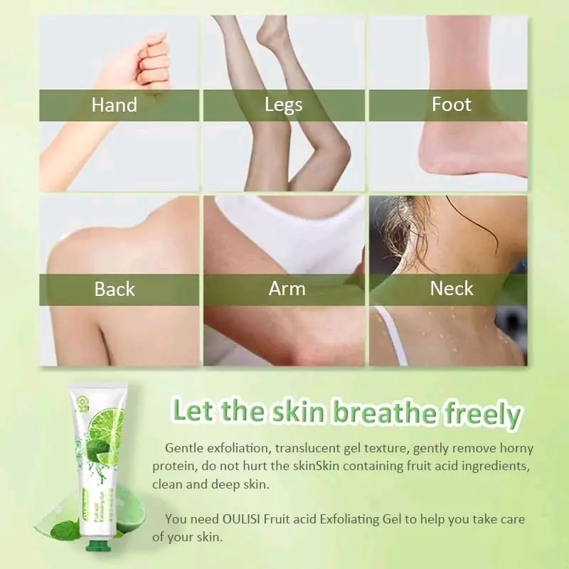 OULISI Fruit Acid Exfoliating Gel Facial Mengangkat Kulit Mati Cleanser Muka Mencerahkan Wajah Cleansing Bersihkan Kotoran 4