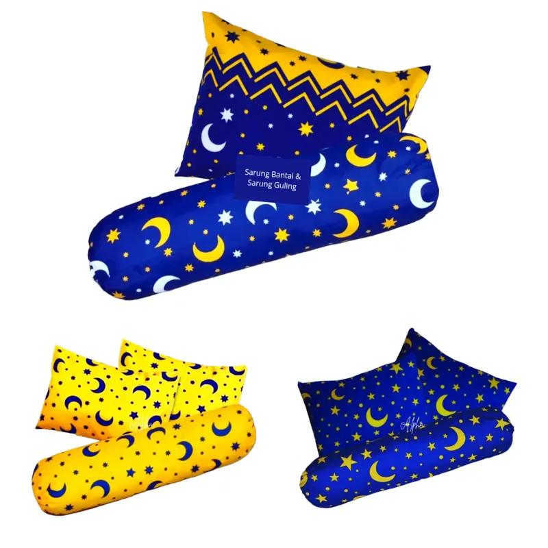 (1SET) Sarung Bantal & Guling Motif Daun Monstera Putih Aesthetic, Bunga, Kotak-Kotak - Harga Murah 2