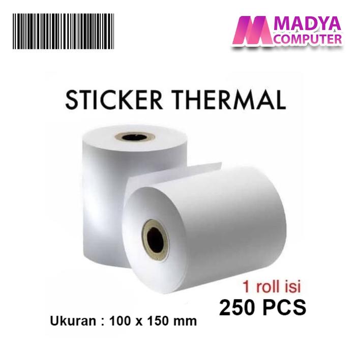 Gambar Label Barcode Stiker Thermal Ukuran 100mm x 150mm - 1 Line dari Madya Computer Kab. Banyumas Tokopedia