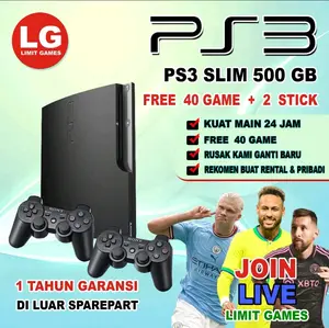 Mesin PS3 Slim 120GB 2 stick Wireless Full Games