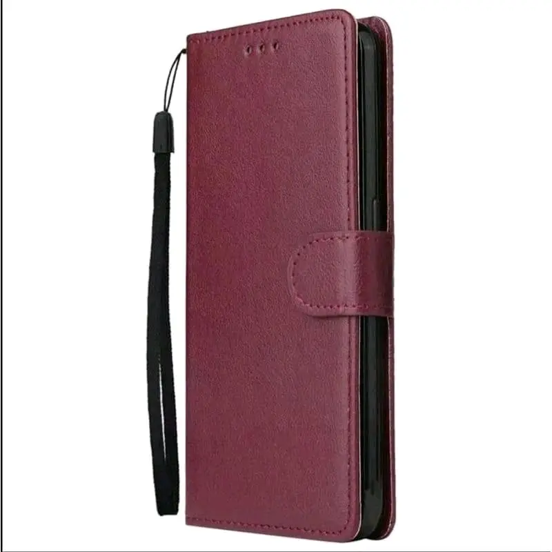Case Untuk Vivo Y19S Flip Cover Wallet Leather Casing Dompet Kulit ( Case Untuk Vivo Y19S ) Slot Card Warna Hitam, Merah, Biru, Coklat Brown Silikon Black Smartphone Penutup 4