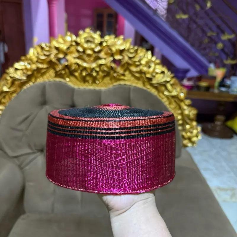 Songko recca tembaga warna pink kombinasi hitam ready nomor 3