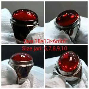 CINCIN BATU MERAH DELIMA SIAM NATURAL CRYSTAL